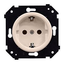 Розетка с заземляющим контактом (скрытый монтаж), Песочное золото матовый Bironi