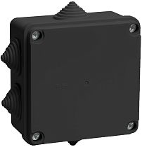 Коробка распаячная КМ41234 для открытой проводки 100х100х50мм IP55 6 гермовводов черная (RAL 9005)  IEK