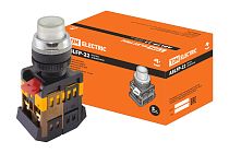 Кнопка ABLFP-22 прозрачн. d22мм неон/230В 1з+1р  TDM