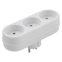 Сетевой разветвитель General GTS-F-3-16, 16А, 3 места, плоский, без заземления