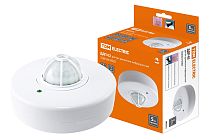 Датчики движения инфракрасные ДДП-02 1100Вт, 5-480с, 2-12м, 5+Лк, 160(сбоку)+360(сверху) гр, IP33,  TDM