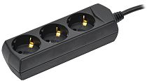 Удлинитель У03 3 места с заземлением 3м 3х1мм2 10А 250В черный GENERICA IEK