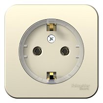 Blanca открытая установка с изолированной пластиной Молочный Розетка с заземлением,(тонкая) 16А Systeme Electric (Schneider Electric)