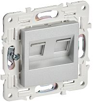SKANDY Розетка компьютерная двойная RJ45 кат.6 SK-K04S серебряный IEK SKANDY Розетка компьютерная двойная RJ45 кат.6 SK-K04S серебряный IEK