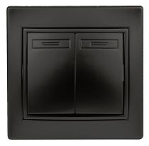 Выключатель ЭРА Intro Plano 1-104-05 10А 250В антрацит двухклавишный
