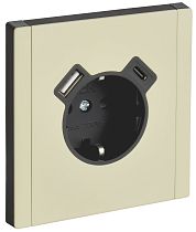 FORTE&PIANO Розетка 1-местная с заземлением с защитными шторками винтовое крепление 16А USB A+C 18Вт FP847M металл серый сланец IEK