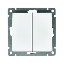 Выключатель двухклавишный UNIVERSAL серия "Афина ", скрытой установки, 10А, 220В, белый (еврослот)