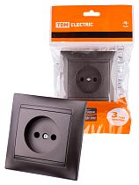 Розетка 2П 10А 250В шоколад "Лама"  TDM