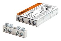 Шина "N" нулевая 6х9мм 4/1 (4 группы/крепеж по центру) никелированная  TDM