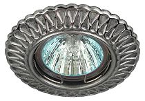 Светильник ЭРА ST4 CH/SS штампованный MR16,12V/220V, 50W сатин серебро/хром (100/2800)