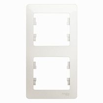 Glossa Перламутр Рамка 2 постовая, вертикальная Systeme Electric (Schneider Electric)