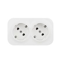 Розетка Legrand Quteo 782233 белый двухместная с заземлением Legrand