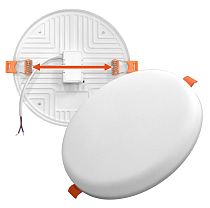 Светильник светодиодный безрамочный встраиваемый круглый ТМ IONICH 24Вт 1900Лм 230В 6500K 170мм IP20