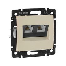 Розетка телефонная RJ11x2 в рамку слоновая кость VALENA Legrand