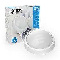 Светильник светодиодный ЖКХ Gauss IP54 d176х76мм 8Вт 680lm 6500K BASIC круглый