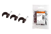 Скоба 8мм круглая пластиковая (венге) (50шт)  TDM