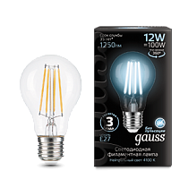 Лампа Gauss Filament А60 12W 1250lm 4100К Е27 LED 1/10/40 Лампа Gauss Filament А60 12W 1250lm 4100К Е27 LED 1/10/40