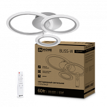 Светильник светодиодный ELEGANT BLISS-W 60Вт 230В 3000-6500K 4700Лм 610х400х130мм c пультом ДУ белый IN HOME