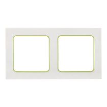 Стокгольм Рамка 2-местная белая с линией цвета зеленый EKF PROxima