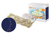 Гирлянда светодиодная "Роса50" 50LED, 5м, 3000К, 2хCR2032,  TDM