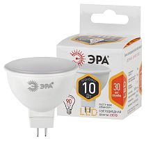 Лампа светодиодная ЭРА STD LED MR16-10W-827-GU5.3 софит теплый белый свет