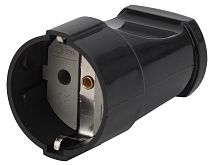 Розетка кабельная ЭРА с заземлением прямой ввод 16A, Чёрный, ABS-пластик, Rx2-B