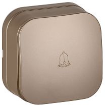 GLORY Выключатель 1-клавишный для открытой установки самовозвратный 10А ВСс20-1-0-ХШм шампань матовый IEK