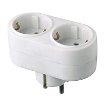 Сетевой разветвитель General GTS-F-2-16-G, 16А, 2 места, плоский, с заземлением