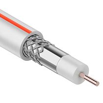 Кабель коаксиальный SAT 50 M, Cu/Al/Cu, 64%, 75 Ом, 100 м, INDOOR, белый, REXANT