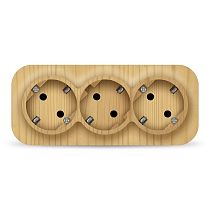 Розетка трехместная серия "IONICH", с заземлением, открытой установки, 16А, 220В, "сосна" (еврослот) Розетка трехместная серия "IONICH", с заземлением, открытой установки, 16А, 220В, "сосна" (еврослот)