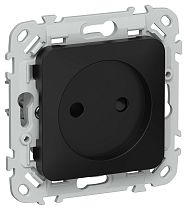 FLITE Розетка без заземления с защитными шторками безвинтовое крепление 10А РСш01-1-ФлЧ черный IEK