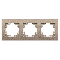 "Афина" Рамка фактурная 3-х местная универсальная шампань