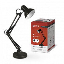 Светильник настольный под лампу на основании + струбцина СНО 15Ч 60Вт E27 230В ЧЕРНЫЙ IN HOME