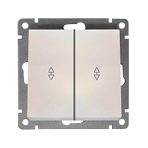 Выключатель двухклавишный проходной UNIVERSAL серия "Афина" жемчуг