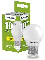 Лампа светодиодная G45 шар 10Вт 230В 3000К E27 GENERICA IEK