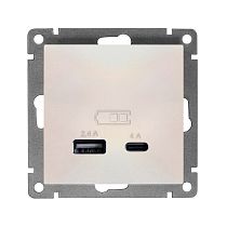 "Афина" Роз. USB Type-A + Type-C жемчуг