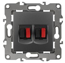 Розетка ЭРА 12 12-3112-12 графит аудио двойная стерео