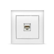 Розетка компьютерная одноместная серия "Бриллиант", с/у, 1А, RJ45, белая (еврослот) UNIVERSAL