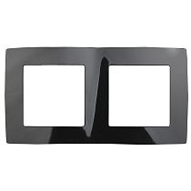 Рамка для выключателей и розеток двойная ЭРА 12 12-5002-06 пластик чёрный