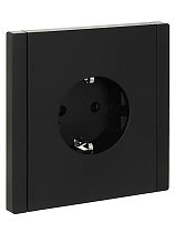 FORTE&PIANO Розетка 1-местная с заземлением с защитными шторками безвинтовое крепление 16А FP113 черный IEK