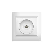 Розетка компьютерная одноместная серия "Севиль",с/у, 1А, RJ45, белая (еврослот) UNIVERSAL