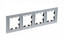 AtlasDesign Nature Стекло Алюминий Рамка 4-постовая  (Schneider Electric) Systeme Electric (Schneider Electric)