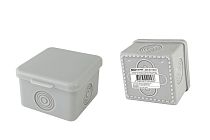 Коробка распаячная ОП 65х65х50мм, крышка, IP54, 4вх., без гермовводов, инд. штрихкод  TDM