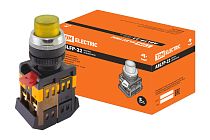 Кнопка ABLFP-22 желтый d22мм неон/230В 1з+1р  TDM