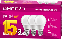Лампа ОНЛАЙТ 90 606 OLL-A60-15-230-2.7K-E27-PACK3 v2