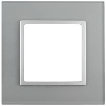 Рамка для выключателей и розеток одиночная ЭРА Elegance 14-5101-03 стекло алюминий