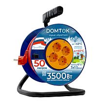 Силовой удлинитель на катушке DOMTOK АРКТИК КГ 3*1,5, 3,5 кВт, з/к, 50м