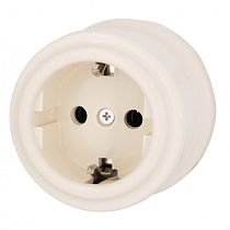 Розетка с З.К., керамика, цвет Песочное золото Bironi