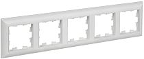 BRITE Рамка 5-местная РУ-5-БрАБ арктический белый/белый IEK
