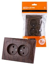 Розетка двойная 2П 10А 250В венге "Лама"  TDM